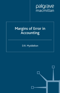 Imagen de portada: Margins of Error in Accounting 9780230219915