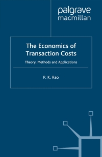 Cover image: The Economics of Transaction Costs 9780333802687