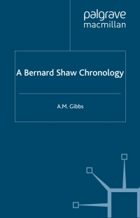 Omslagafbeelding: A Bernard Shaw Chronology 9780333633274