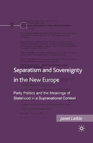 Imagen de portada: Separatism and Sovereignty in the New Europe 9780230608962