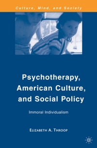 Omslagafbeelding: Psychotherapy, American Culture, and Social Policy 9780230609457