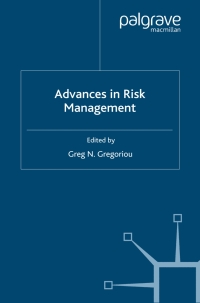 Imagen de portada: Advances in Risk Management 9780230019164