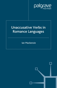 Cover image: Unaccusative Verbs in Romance Languages 9781403949189