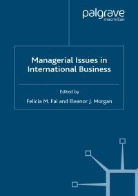 Cover image: Managerial Issues in International Business 9780230001930