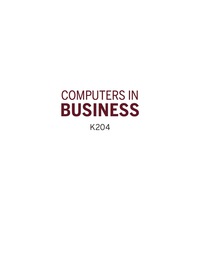 Cover image: Computers in Business: K204 9780253026644