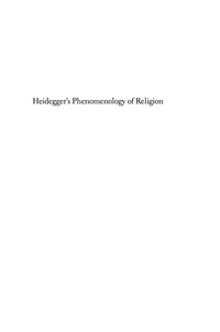 Cover image: Heidegger's Phenomenology of Religion 9780253349552