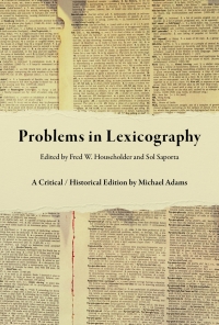 Cover image: Problems in Lexicography 9780253063274