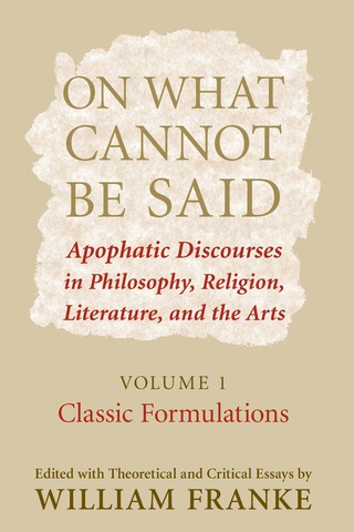 Imagen de portada: On What Cannot Be Said 9780268028848