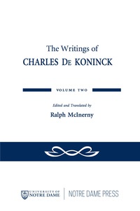 Omslagafbeelding: The Writings of Charles De Koninck 9780268026233