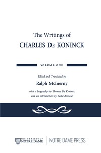 Omslagafbeelding: The Writings of Charles De Koninck 9780268026226