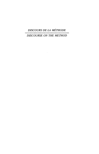 Cover image: Discours de La Methode/Discourse on the Method 9780268008710