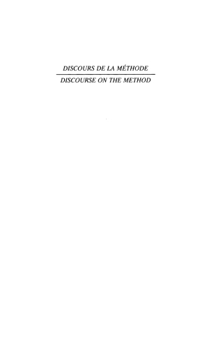 Titelbild: Discours de La Methode/Discourse on the Method 9780268008710