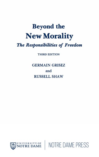 Cover image: Beyond the New Morality 3rd edition 9780268006792