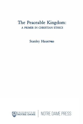 Cover image: The Peaceable Kingdom 9780268015534
