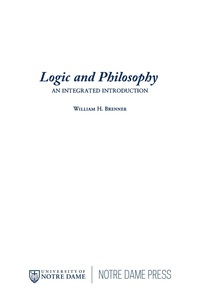 Cover image: Logic and Philosophy 9780268013028