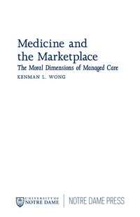 Cover image: Medicine and the Marketplace 9780268034559