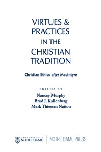 Imagen de portada: Virtues and Practices in the Christian Tradition 9780268043605