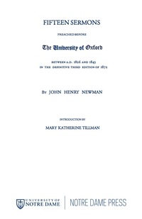 Imagen de portada: Fifteen Sermons Preached before the University of Oxford Between A.D. 1826 and 1843 9780268009960