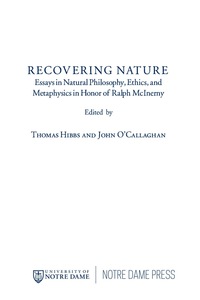 Cover image: Recovering Nature 9780268160708