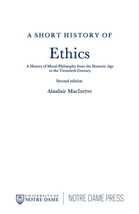 Titelbild: A Short History of Ethics 9780268203993