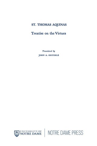 Cover image: Treatise on the Virtues 9780268018559