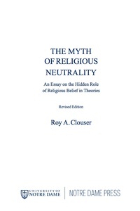 Cover image: The Myth of Religious Neutrality (Revised Edition) 9780268023669