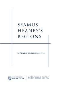 Titelbild: Seamus Heaney’s Regions 9780268040369