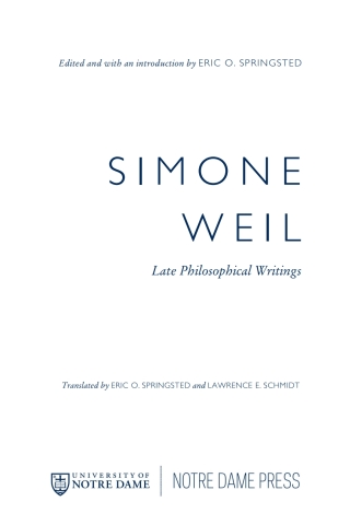 Cover image: Simone Weil 9780268041502