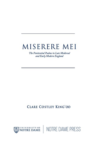 Cover image: Miserere Mei 9780268033248