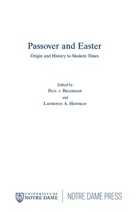 Imagen de portada: Passover and Easter 9780268038595