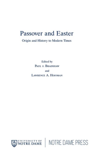 Cover image: Passover and Easter 9780268038595