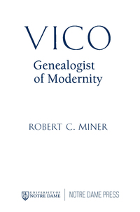 表紙画像: Vico, Genealogist of Modernity 9780268159832