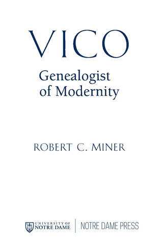 Cover image: Vico, Genealogist of Modernity 9780268159832