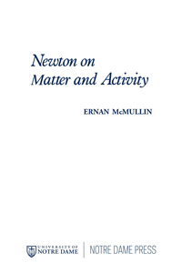Cover image: Newton on Matter and Activity 9780268013424