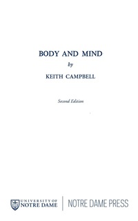 Omslagafbeelding: Body and Mind 2nd edition 9780268006730