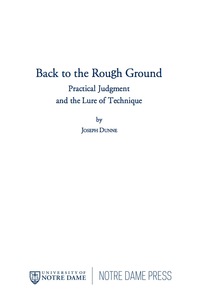 Cover image: Back to the Rough Ground 9780268161729