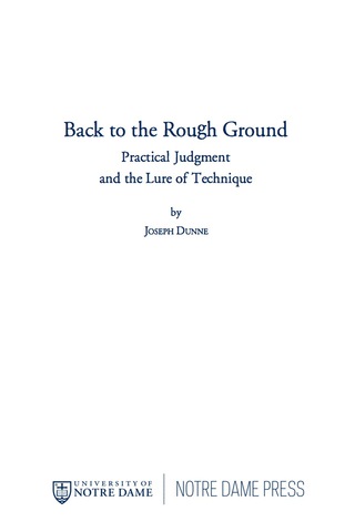 Cover image: Back to the Rough Ground 9780268161729