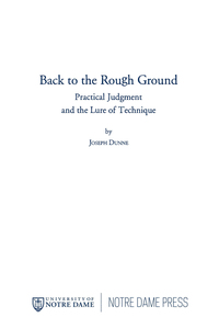 Cover image: Back to the Rough Ground 9780268161729