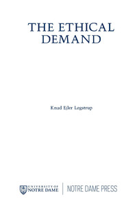 Cover image: The Ethical Demand 9780268009342