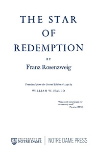 Cover image: The Star of Redemption 9780268017187
