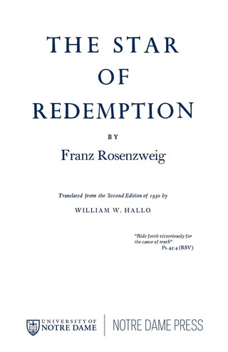 Cover image: The Star of Redemption 9780268017187