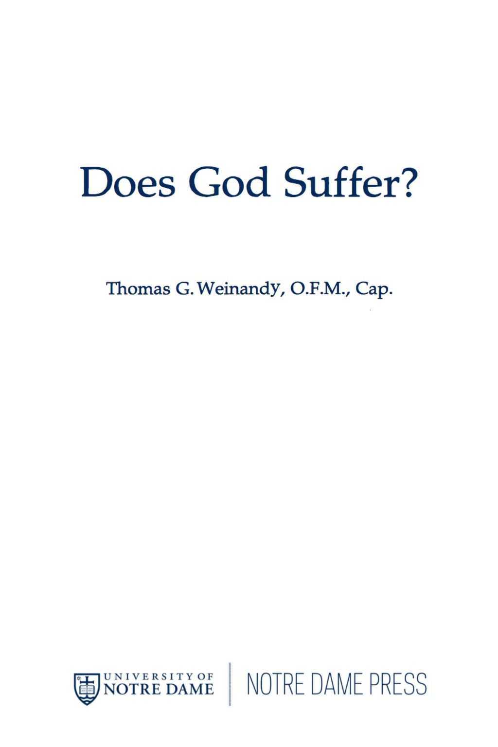 Does God Suffer?