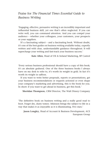 Cover image: FT Essential Guide to Business Writing 1st edition 9780273761136