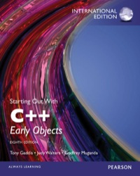Cover image: Starting Out with C++: Early Objects, International Edition 8th edition 9780273793311