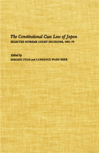 Cover image: The Constitutional Case Law of Japan 9780295955711