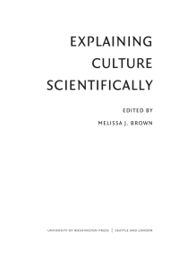Titelbild: Explaining Culture Scientifically 9780295987897