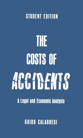 Cover image: The Cost of Accidents 9780300011159