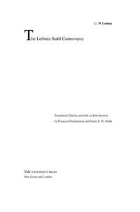 Cover image: The Leibniz-Stahl Controversy 9780300161144