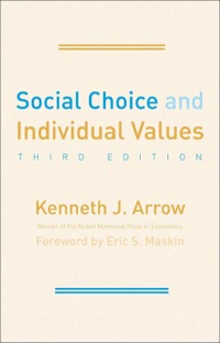 Cover image: Social Choice and Individual Values 9780300179316