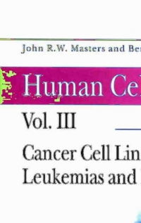 表紙画像: Cancer Cell Lines 1st edition 9780792362258